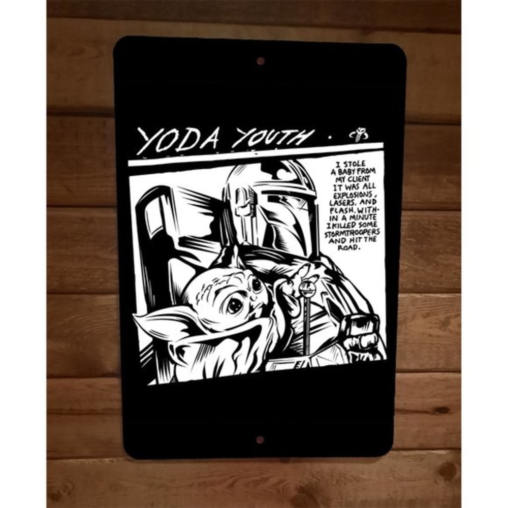 Yoda Youth Star Mandalorin Grogu Sonic Wars Parody 8x12 Metal Wall Sign